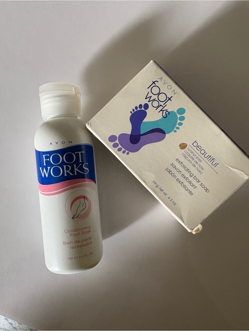 Avon Foot Works Conditioning Foot Soak - and exfoliating bar soap